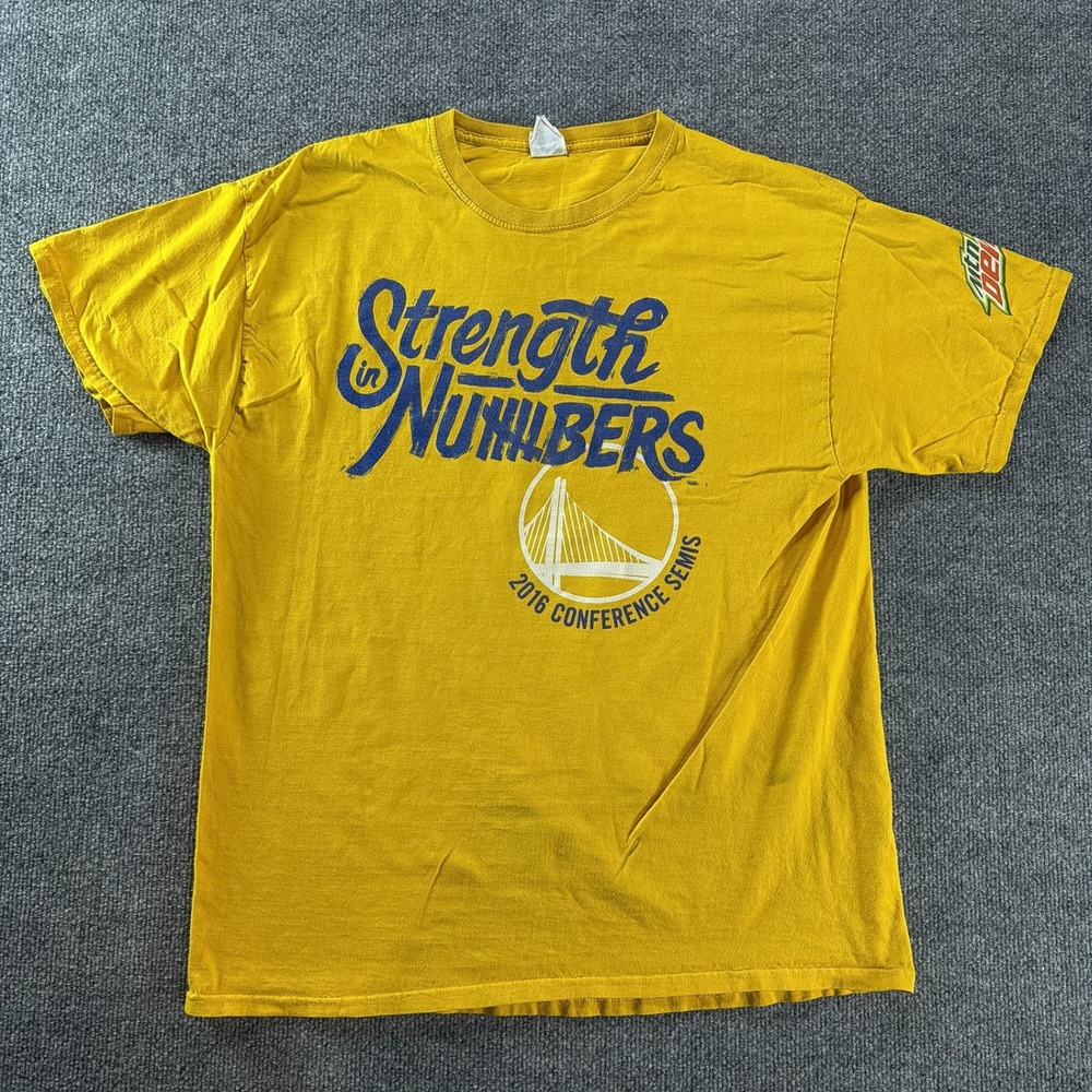 Golden State Warriors Strength in Numbers 2016 Conference Semis Shirt Yellow XL